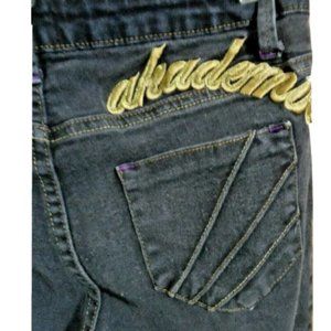 AKADEMIKS Jeans Juniors 5 Skinny leg Black wash denim Hip Hop Retro style Vintag